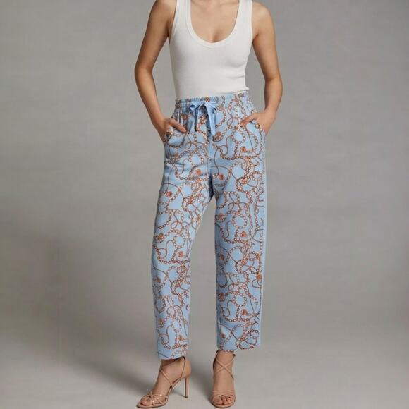 Anthropologie Pants - Maeve Kalle Chain Print Drawstring Track Pants Size XL